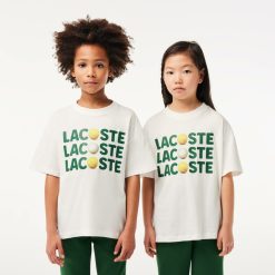 Vetements Fille | LACOSTE T-Shirt Relaxed Fit En Coton Balles De Tennis