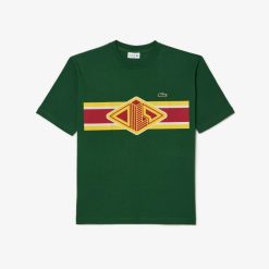 T-Shirts | LACOSTE T-Shirt Col Rond Homme Lacoste Loose Fit Imprime