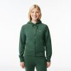 Sweatshirts | LACOSTE Sweatshirt Zippe A Capuche Jogger Femme Lacoste En Molleton Biologique