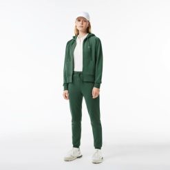 Sweatshirts | LACOSTE Sweatshirt Zippe A Capuche Jogger Femme Lacoste En Molleton Biologique