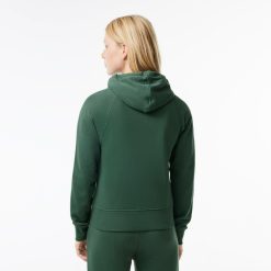 Sweatshirts | LACOSTE Sweatshirt Zippe A Capuche Jogger Femme Lacoste En Molleton Biologique