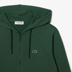 Sweatshirts | LACOSTE Sweatshirt Zippe A Capuche Jogger Femme Lacoste En Molleton Biologique