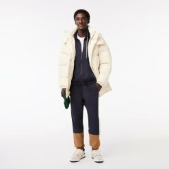 Manteaux & Vestes | LACOSTE Doudoune Mi-Longue Deperlante En Duvet Avec Capuche Amovible