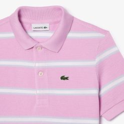 Vetements Fille | LACOSTE Polo Garcon Lacoste A Rayures En Petit Pique De Coton