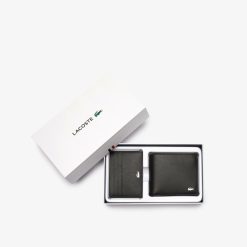 Portefeuilles & Petite Maroquinerie | LACOSTE Coffret Portefeuille Et Porte-Cartes Fg En Cuir Uni