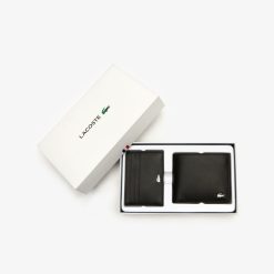 Portefeuilles & Petite Maroquinerie | LACOSTE Coffret Portefeuille Et Porte-Cartes Fg En Cuir Uni