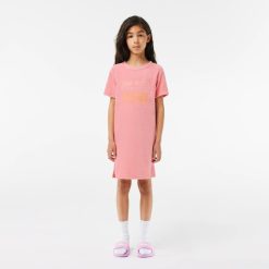 Vetements Fille | LACOSTE Robe T-Shirt Siglee En Eponge