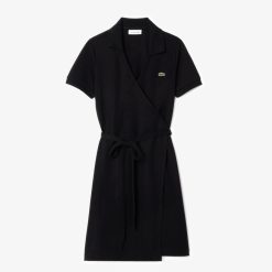 Robes & Jupes | LACOSTE Robe Manches Courtes En Mini Pique Extensible