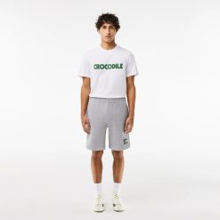 Pantalons & Shorts | LACOSTE Short Jogger En Molleton Avec Message Brode