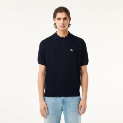 Pullovers | LACOSTE Pull Col Polo En Coton Biologique