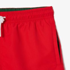 Vetements Garcon | LACOSTE Short De Bain Garcon Uni A Sechage Rapide