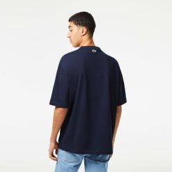 T-Shirts | LACOSTE T-Shirt Homme Lacoste Oversize Fit Imprime Inspiration Tennis