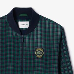 Manteaux & Vestes | LACOSTE Blouson Harrington A Carreaux En Tissu Deperlant