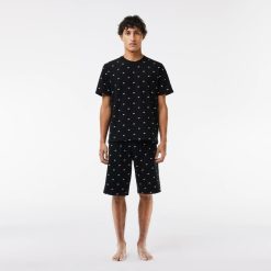 Sous-Vetements & Vetements D'Interieur | LACOSTE Ensemble De Pyjama Homme Lacoste Avec Imprime Crocodile En Jersey