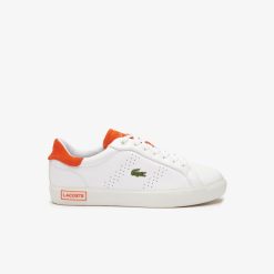 Sneakers | LACOSTE Sneakers Powercourt 2.0 Femme En Cuir Orange