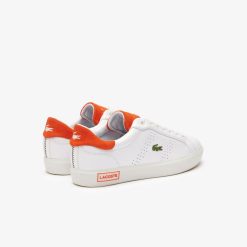 Sneakers | LACOSTE Sneakers Powercourt 2.0 Femme En Cuir Orange