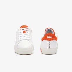 Sneakers | LACOSTE Sneakers Powercourt 2.0 Femme En Cuir Orange