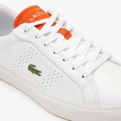 Sneakers | LACOSTE Sneakers Powercourt 2.0 Femme En Cuir Orange