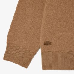 Pullovers | LACOSTE Cardigan Double Face Laine Et Coton Avec Crocodiles Iconiques