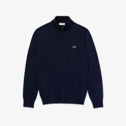 Pullovers | LACOSTE Pull Zippe A Col Montant En Coton Biologique Uni