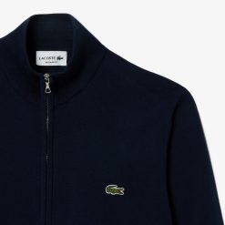 Pullovers | LACOSTE Pull Zippe A Col Montant En Coton Biologique Uni