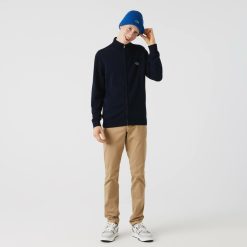 Pullovers | LACOSTE Pull Zippe A Col Montant En Coton Biologique Uni