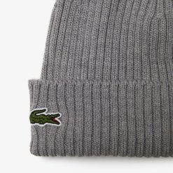 Chapeaux & Casquettes | LACOSTE Bonnet En Laine Cotelee