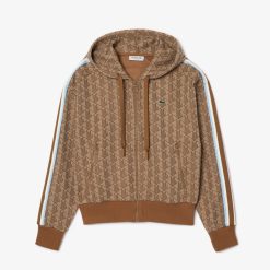 Sweatshirts | LACOSTE Hoodie Zippe En Jacquard Monogramme