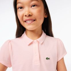 Vetements Fille | LACOSTE Polo Fille Lacoste En Mini Pique Avec Col Festonne