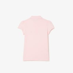 Vetements Fille | LACOSTE Polo Fille Lacoste En Mini Pique Avec Col Festonne