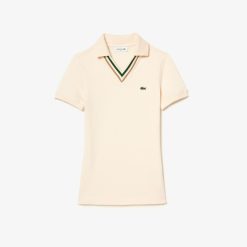 Polos | LACOSTE Polo Slim Fit Col V En Petit Pique Extensible