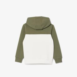 Vetements Fille | LACOSTE Sweatshirt A Capuche Enfant Lacoste En Molleton Coton Biologique