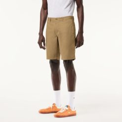 Pantalons & Shorts | LACOSTE Bermuda Slim Fit Uni En Coton Stretch