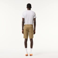 Pantalons & Shorts | LACOSTE Bermuda Slim Fit Uni En Coton Stretch