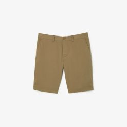 Pantalons & Shorts | LACOSTE Bermuda Slim Fit Uni En Coton Stretch