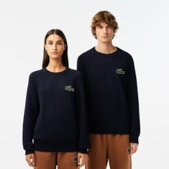 Pullovers | LACOSTE Pull Col Rond Unie Lacoste En Coton Biologique