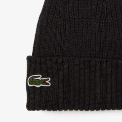 Chapeaux & Casquettes | LACOSTE Bonnet En Laine Cotelee