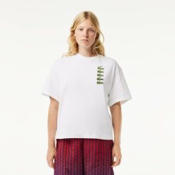 T-Shirts | LACOSTE T-Shirt Oversize Imprime Crocodiles Iconiques