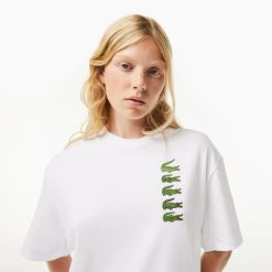 T-Shirts | LACOSTE T-Shirt Oversize Imprime Crocodiles Iconiques