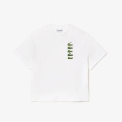 T-Shirts | LACOSTE T-Shirt Oversize Imprime Crocodiles Iconiques