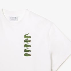 T-Shirts | LACOSTE T-Shirt Oversize Imprime Crocodiles Iconiques