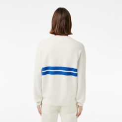 Pullovers | LACOSTE Pull Col V Raye En Pique Double-Face Avec Rayures