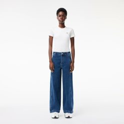 Pantalons & Shorts | LACOSTE Pantalon Jean Femme Lacoste En Denim Extensible