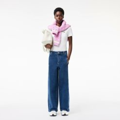 Pantalons & Shorts | LACOSTE Pantalon Jean Femme Lacoste En Denim Extensible