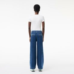 Pantalons & Shorts | LACOSTE Pantalon Jean Femme Lacoste En Denim Extensible