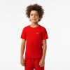 Vetements Garcon | LACOSTE T-Shirt Garcon Lacoste Sport En Coton Melange Respirant Uni