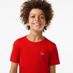 Vetements Garcon | LACOSTE T-Shirt Garcon Lacoste Sport En Coton Melange Respirant Uni