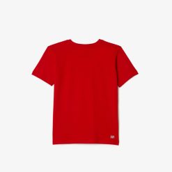 Vetements Garcon | LACOSTE T-Shirt Garcon Lacoste Sport En Coton Melange Respirant Uni