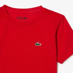 Vetements Garcon | LACOSTE T-Shirt Garcon Lacoste Sport En Coton Melange Respirant Uni