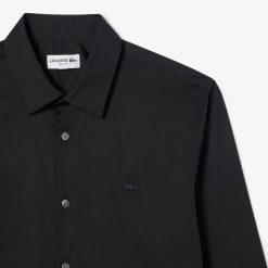 Chemises | LACOSTE Chemise Homme Lacoste Slim Fit Col Francais En Popeline De Coton